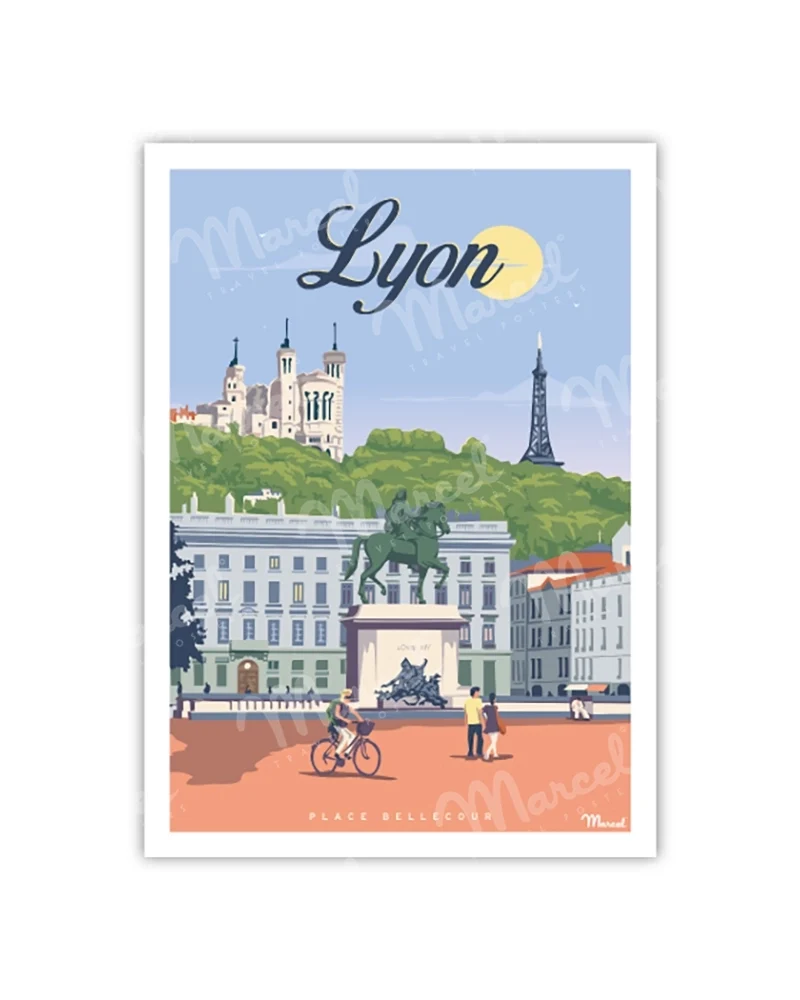 Carte Postale LYON "Place Bellecour"