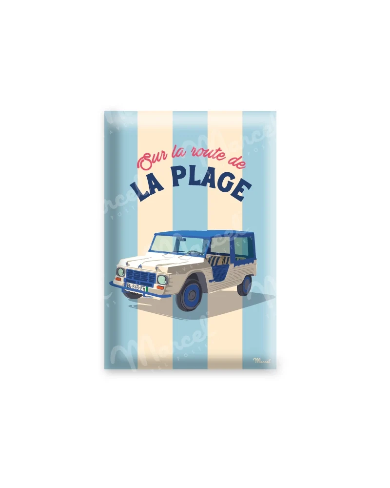 Magnet Travel Color "Sur la route de la Plage Méhari"