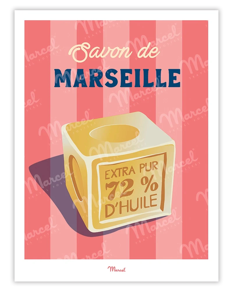 Affiche Travel Color MARSEILLE "Savon de Marseille"