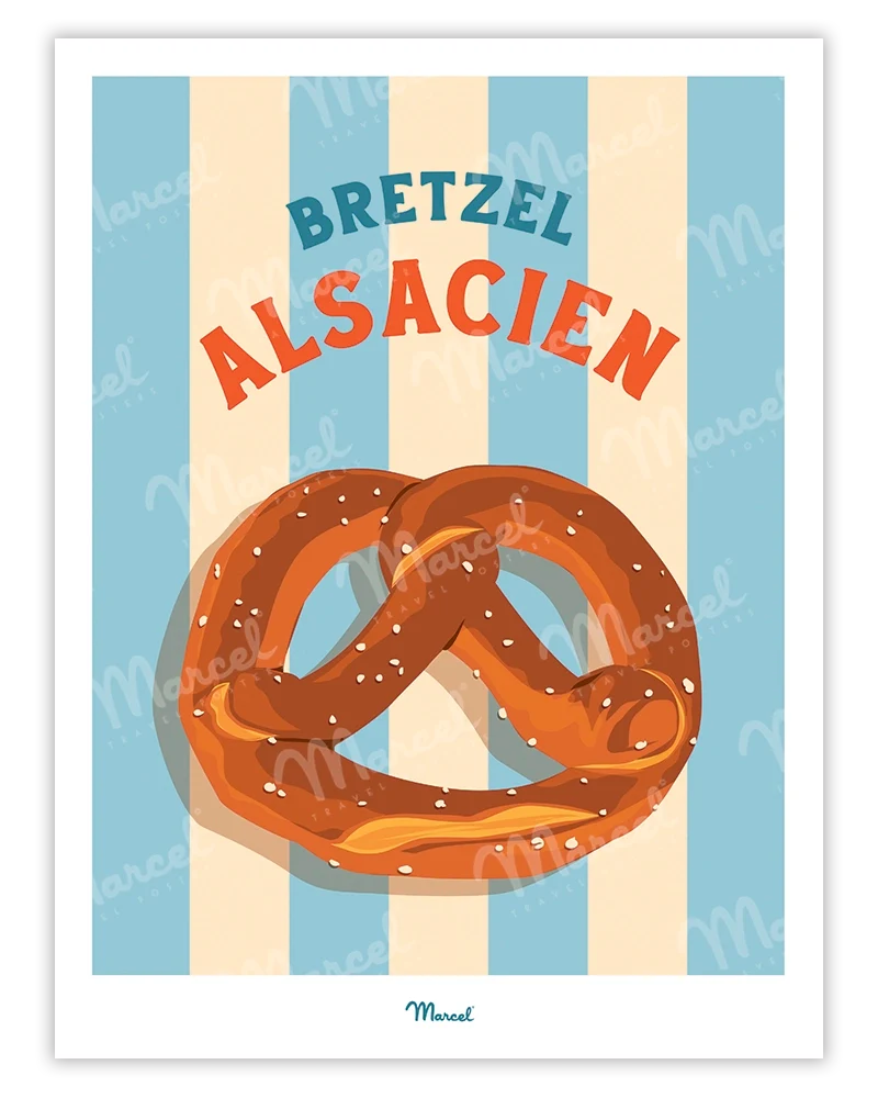 Affiche Travel Color ALSACE "Bretzel"