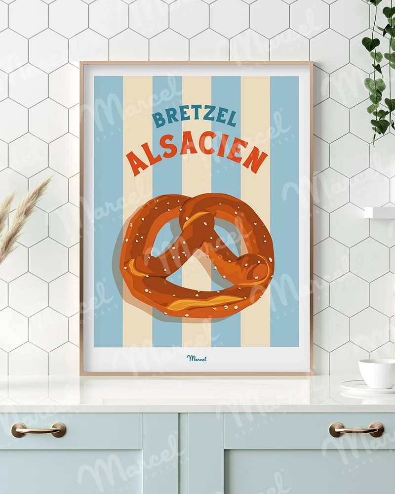Affiche Travel Color ALSACE "Bretzel"