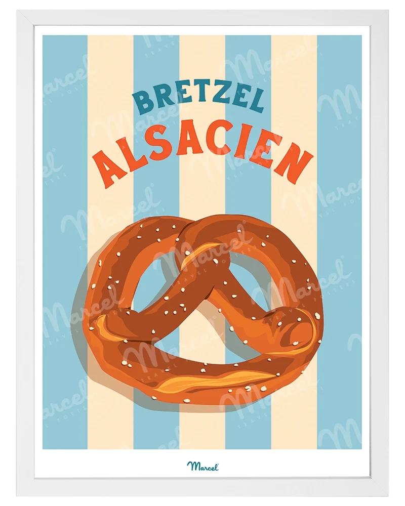 Affiche Travel Color ALSACE "Bretzel"