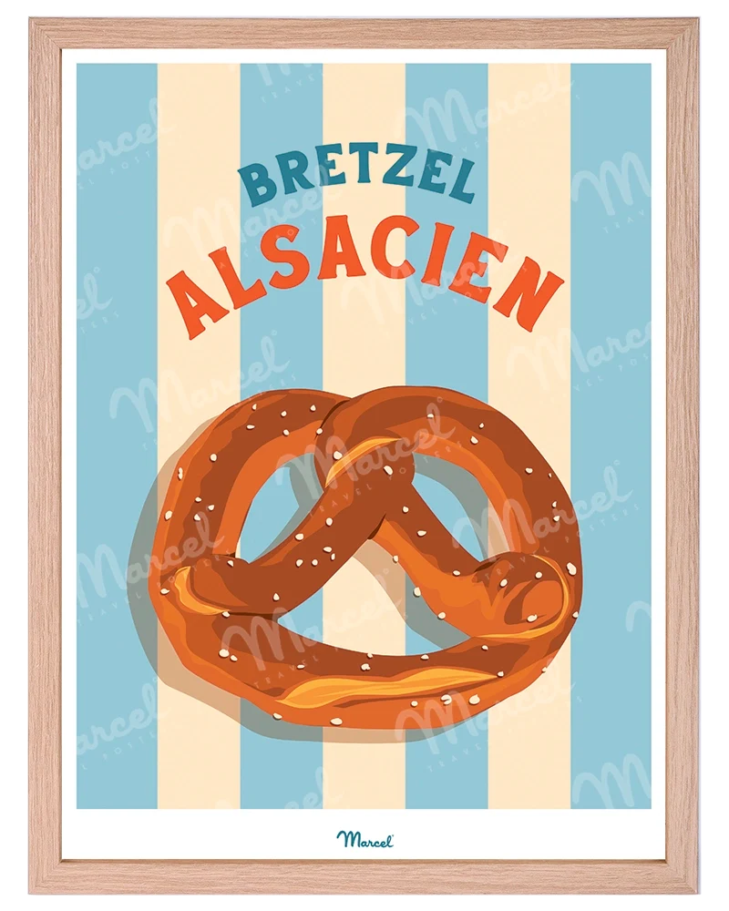 Affiche Travel Color ALSACE "Bretzel"