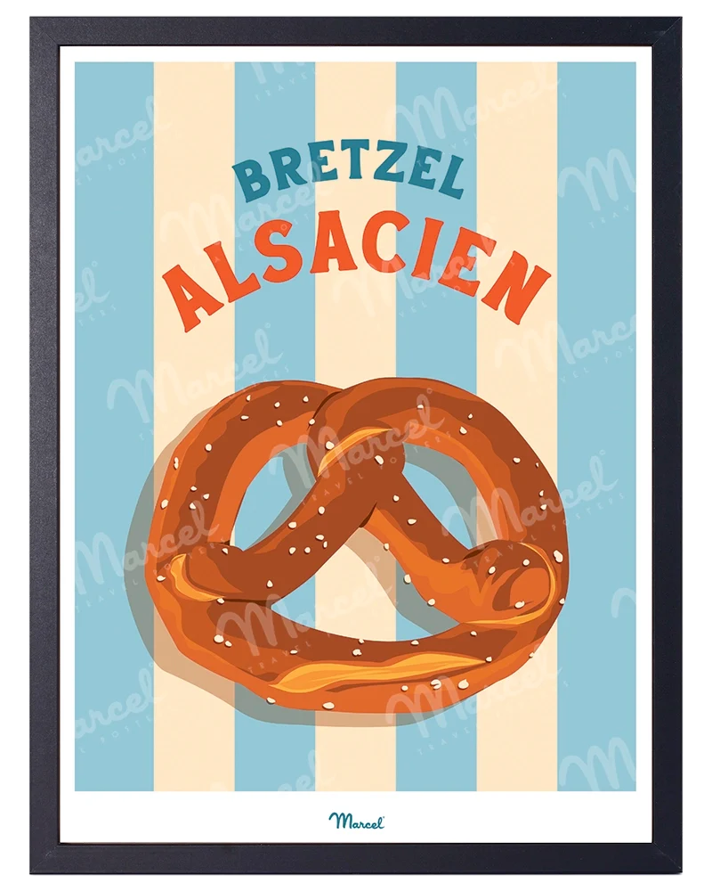 Affiche Travel Color ALSACE "Bretzel"
