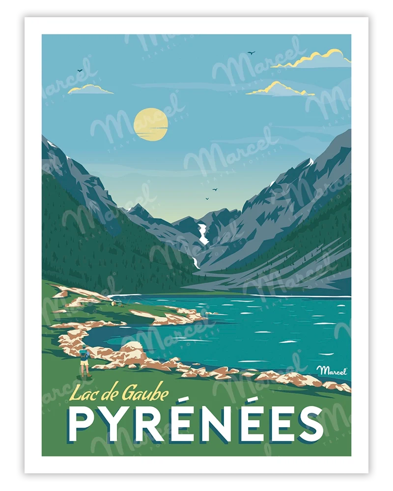 Affiche PYRÉNÉES "Lac de Gaube"