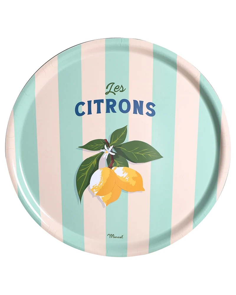 Plateau de Cuisine Rond Travel Color "Citrons"