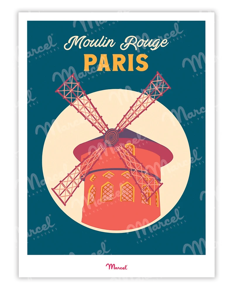 Affiche Travel Color PARIS "Moulin Rouge"