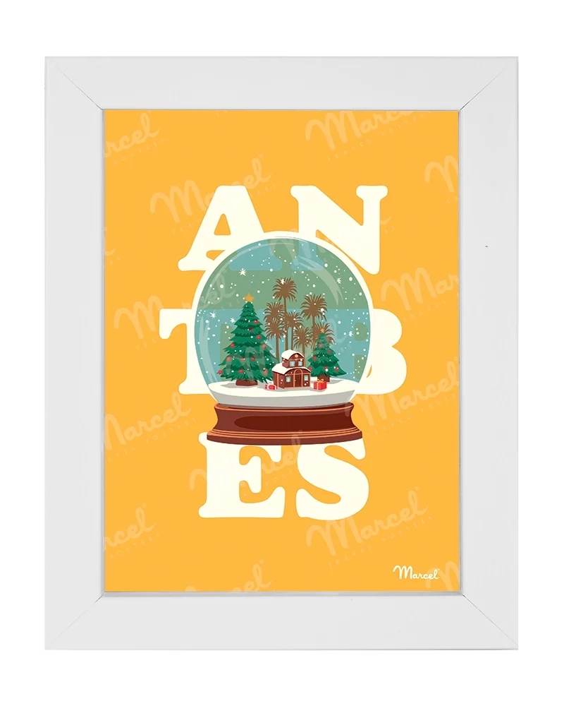 Carte Postale ANTIBES "Boule à neige"
