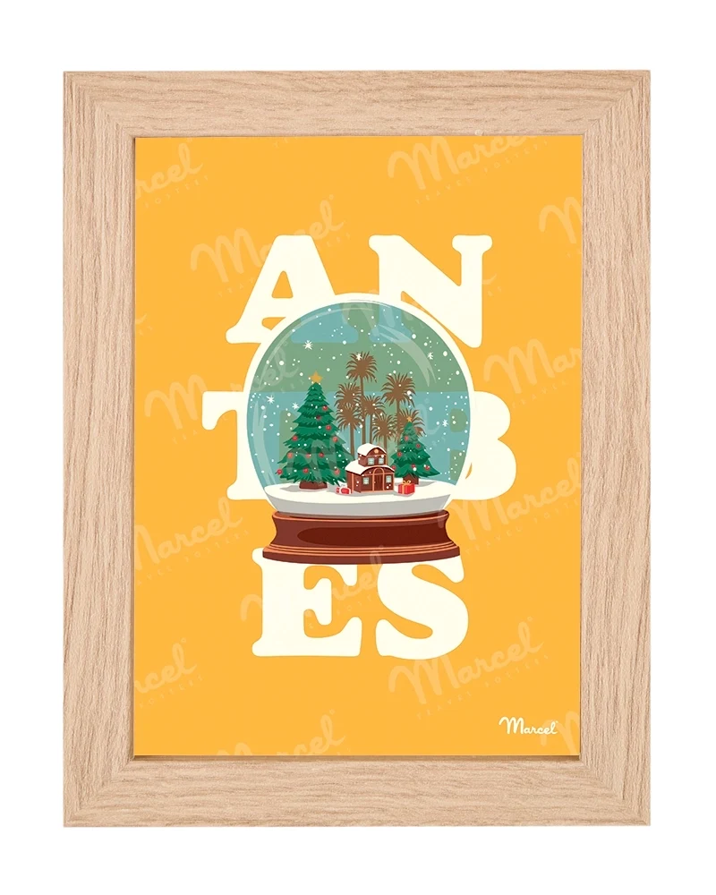 Carte Postale ANTIBES "Boule à neige"