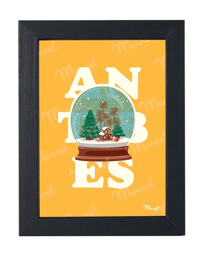 Carte Postale ANTIBES "Boule à neige"