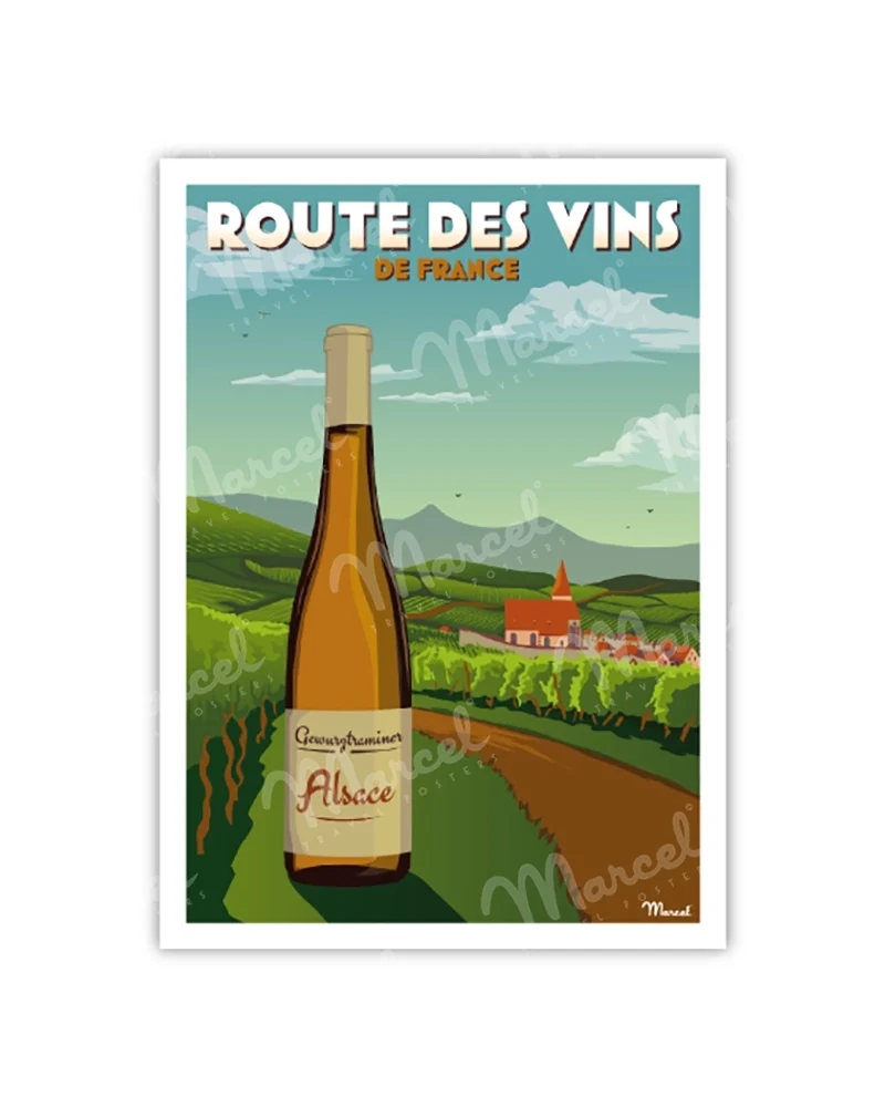 Carte Postale "La Route des Vins d'ALSACE"