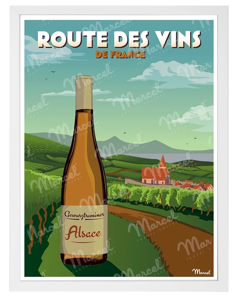 Affiche "La Route des Vins d'ALSACE"