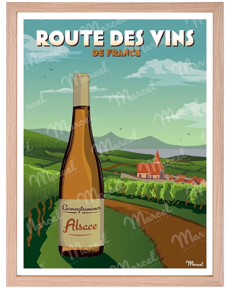 Affiche "La Route des Vins d'ALSACE"