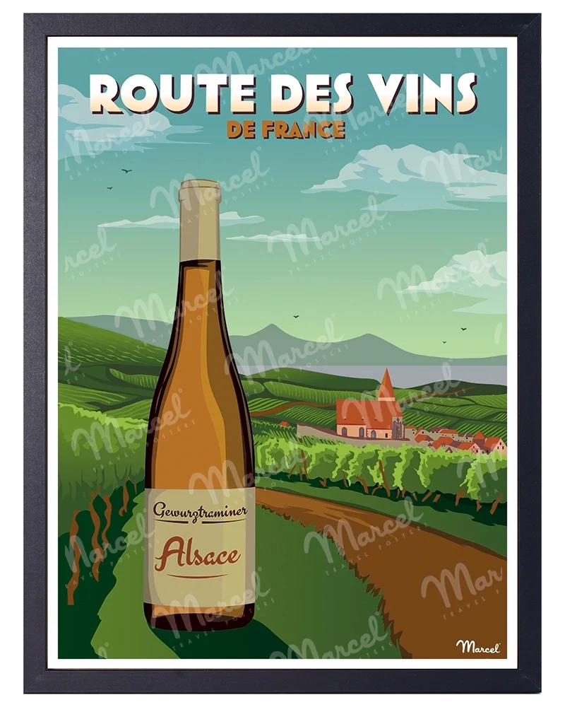 Affiche "La Route des Vins d'ALSACE"