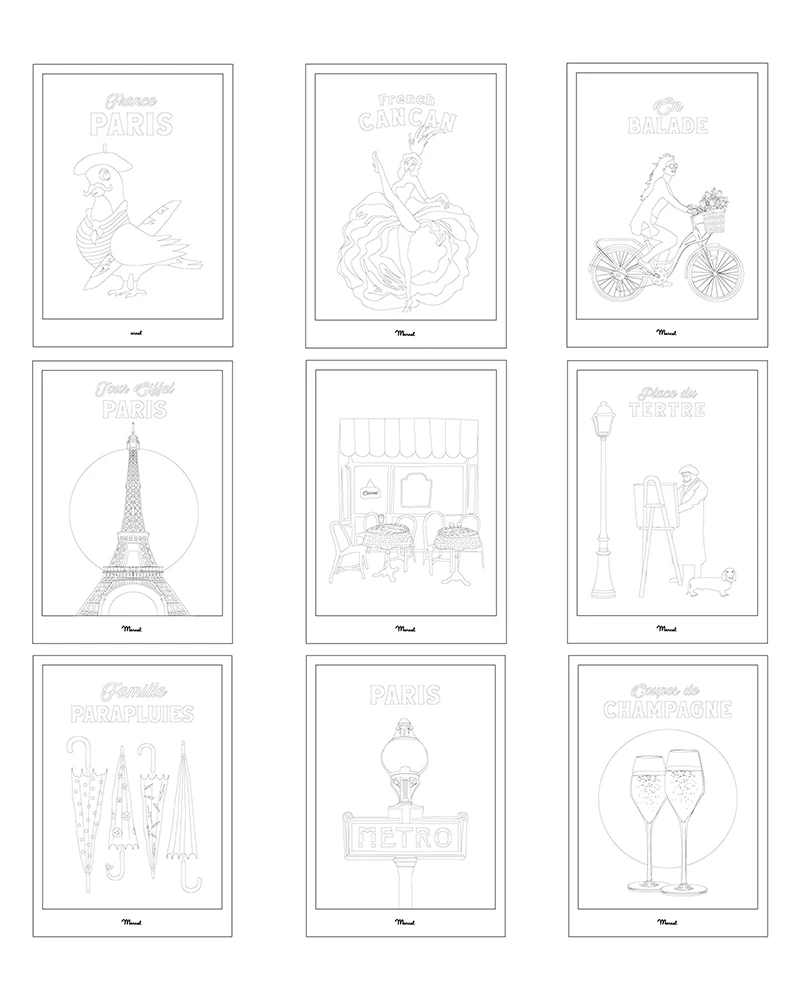 Carnet de Coloriage "Macarons de PARIS"