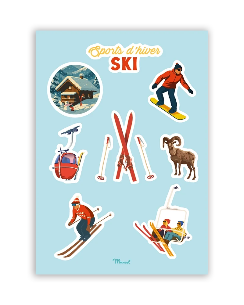 Planche de stickers "Sports d'hiver"