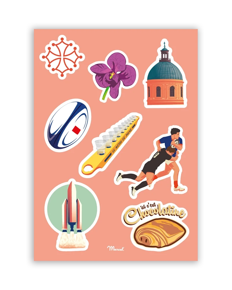 Planche de stickers TOULOUSE
