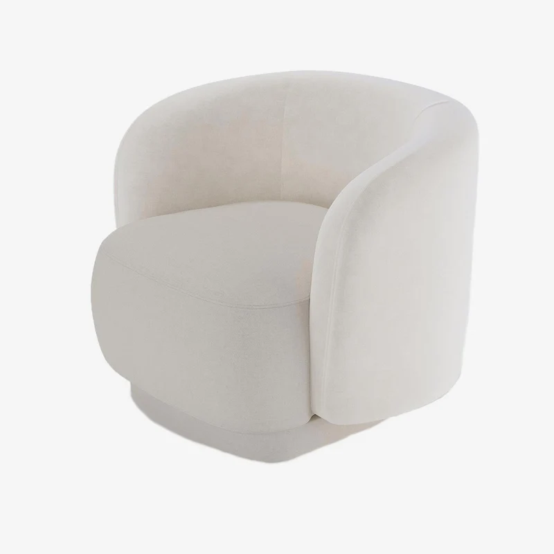 Fauteuil en tissu beige Victoria