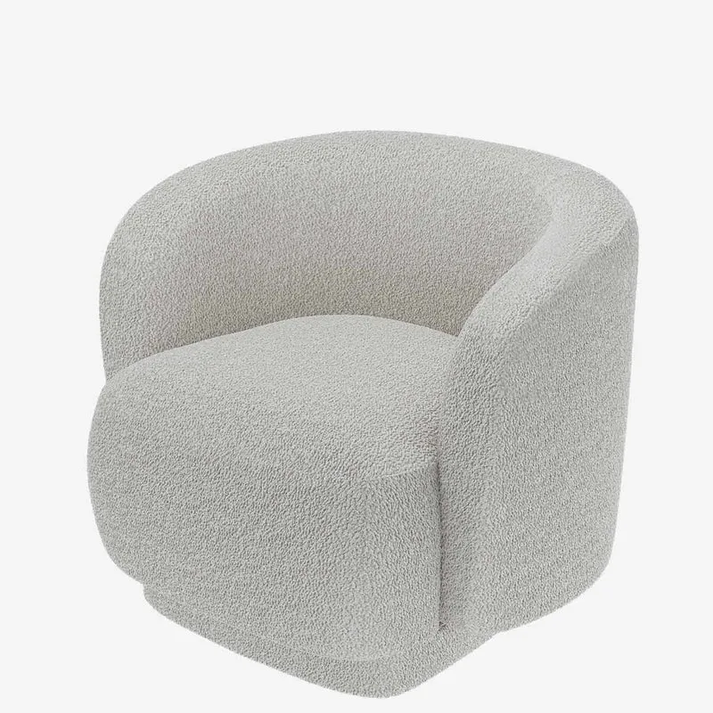 Fauteuil bouclette couleur gris-cr me Victoria