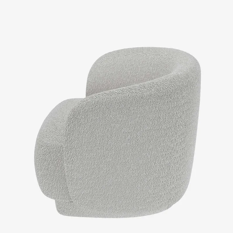 Fauteuil bouclette couleur gris-cr me Victoria