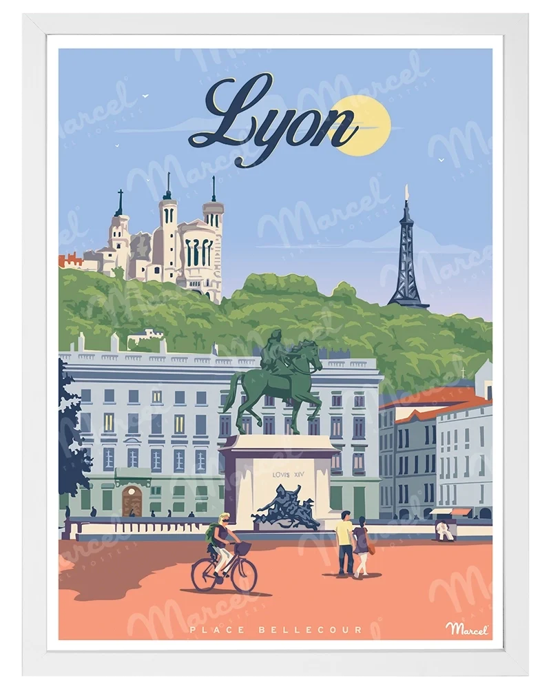Affiche LYON "Place Bellecour"