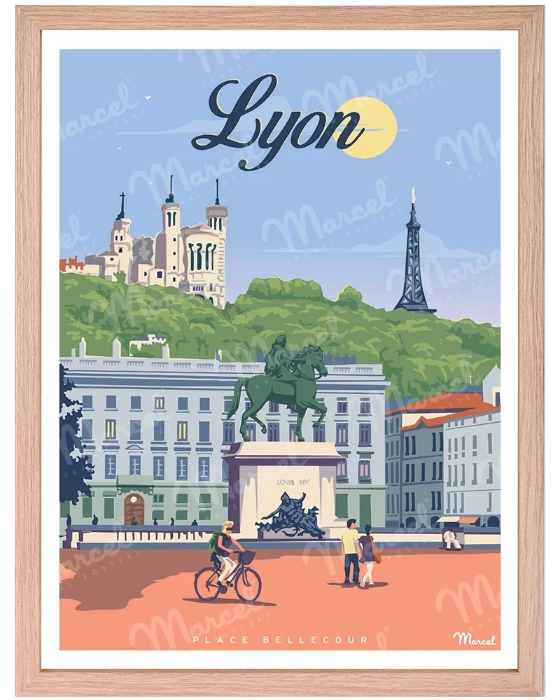 Affiche LYON "Place Bellecour"
