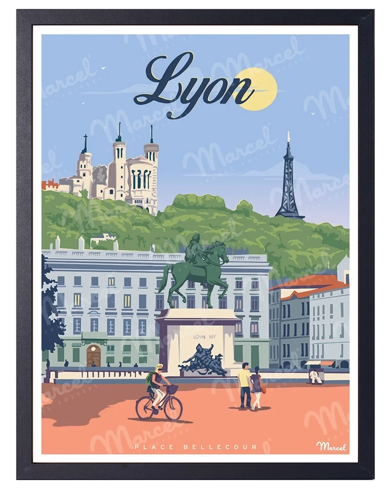 Affiche LYON "Place Bellecour"