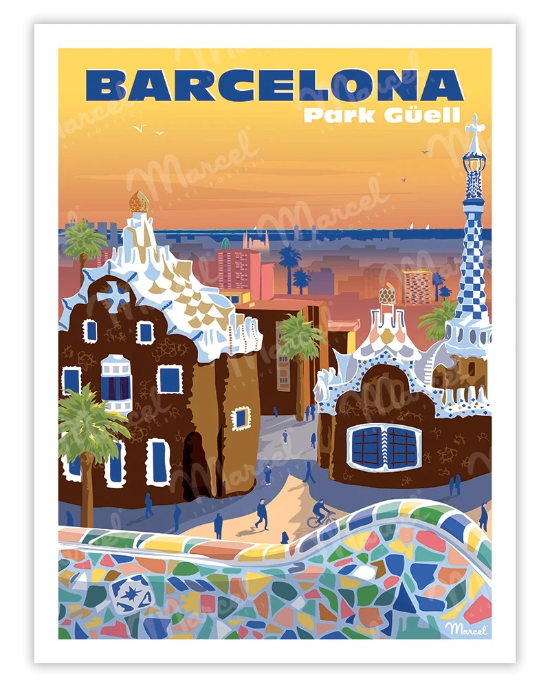 Affiche BARCELONE "Parc Güell"