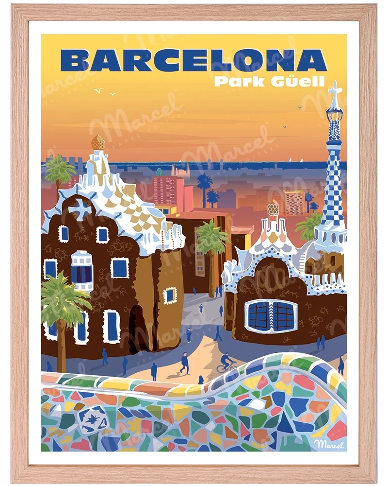 Affiche BARCELONE "Parc Güell"