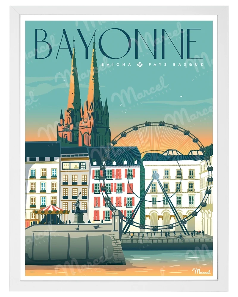 Affiche BAYONNE "Place du Réduit"