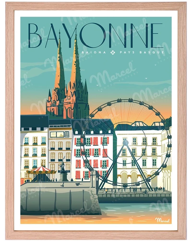 Affiche BAYONNE "Place du Réduit"