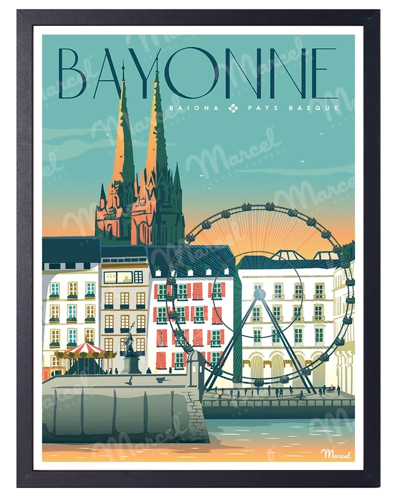 Affiche BAYONNE "Place du Réduit"