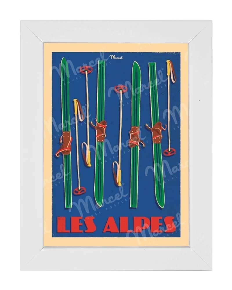 Carte Postale LES ALPES "Skis Set"