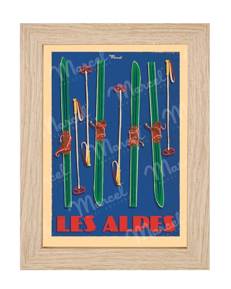 Carte Postale LES ALPES "Skis Set"