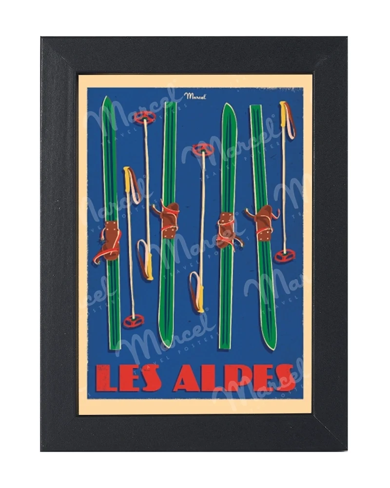 Carte Postale LES ALPES "Skis Set"