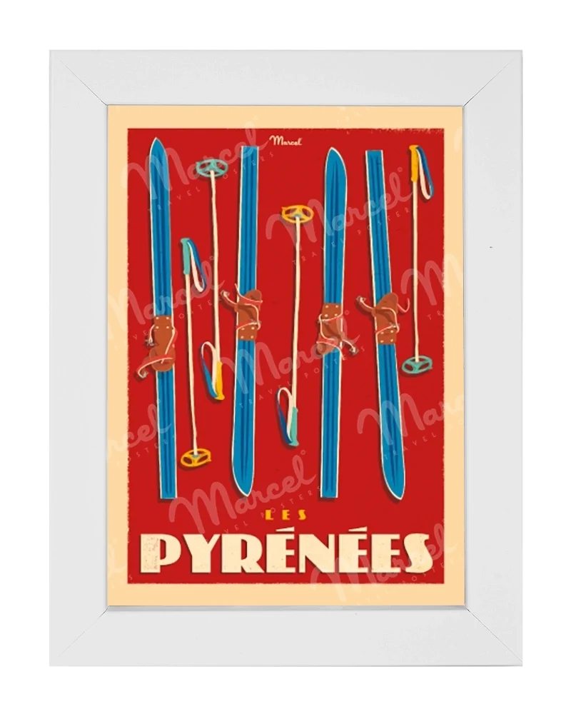 Carte Postale LES PYRÉNÉES "Skis Set"
