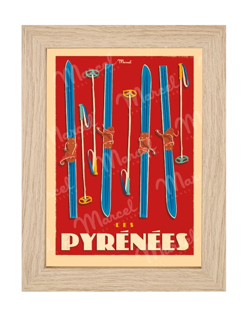 Carte Postale LES PYRÉNÉES "Skis Set"