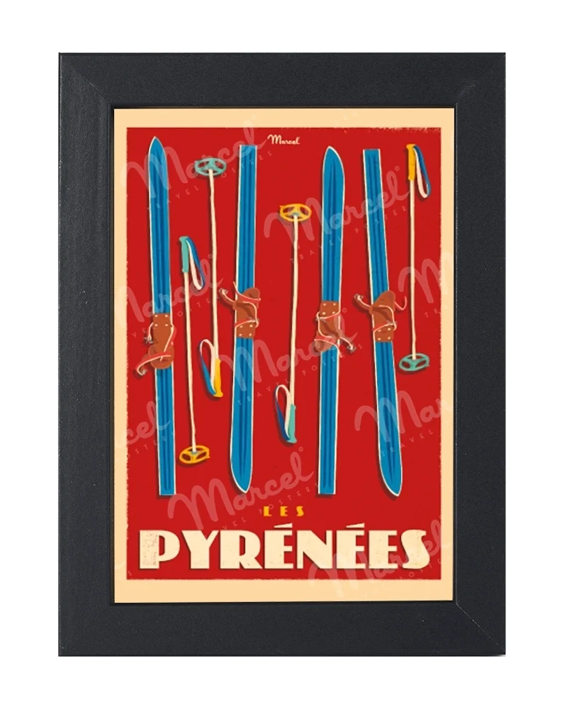 Carte Postale LES PYRÉNÉES "Skis Set"