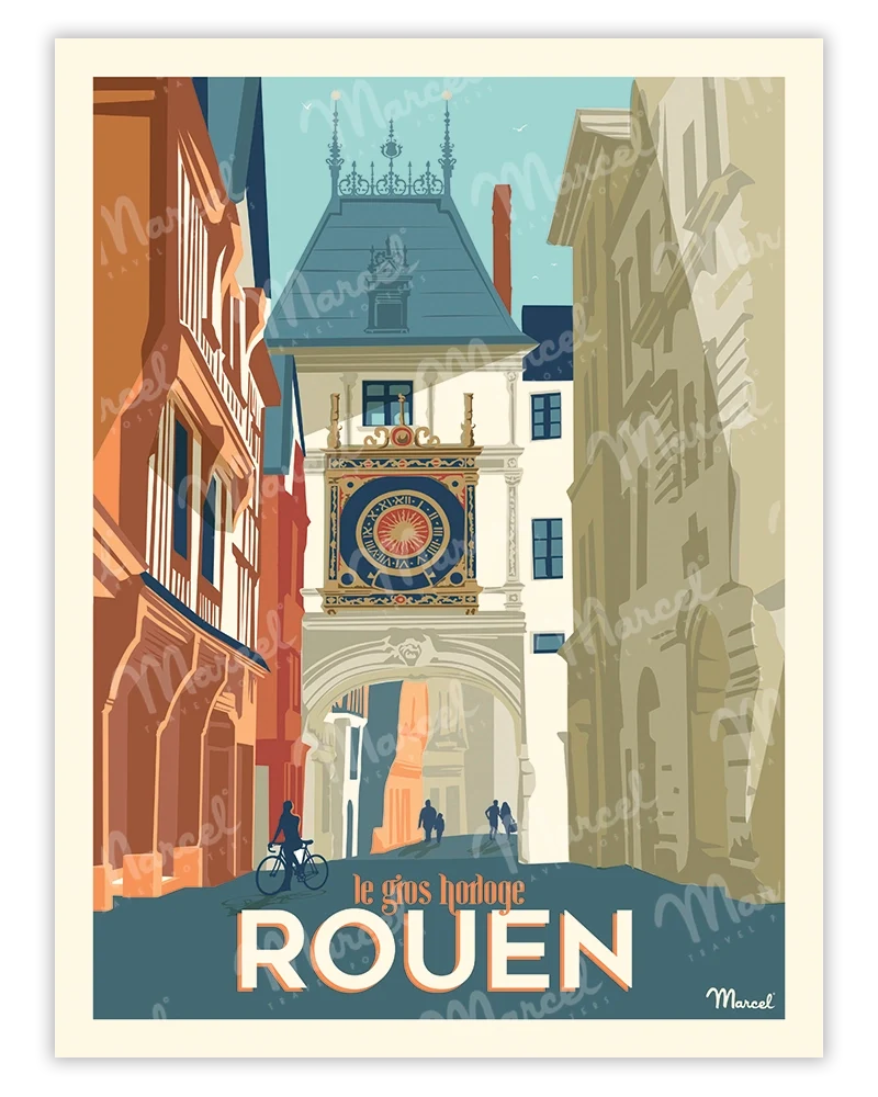 Affiche ROUEN "Le Gros Horloge"