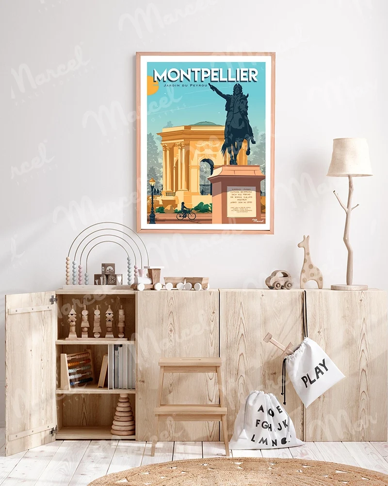 Affiche MONTPELLIER "Le Jardin du Peyrou"
