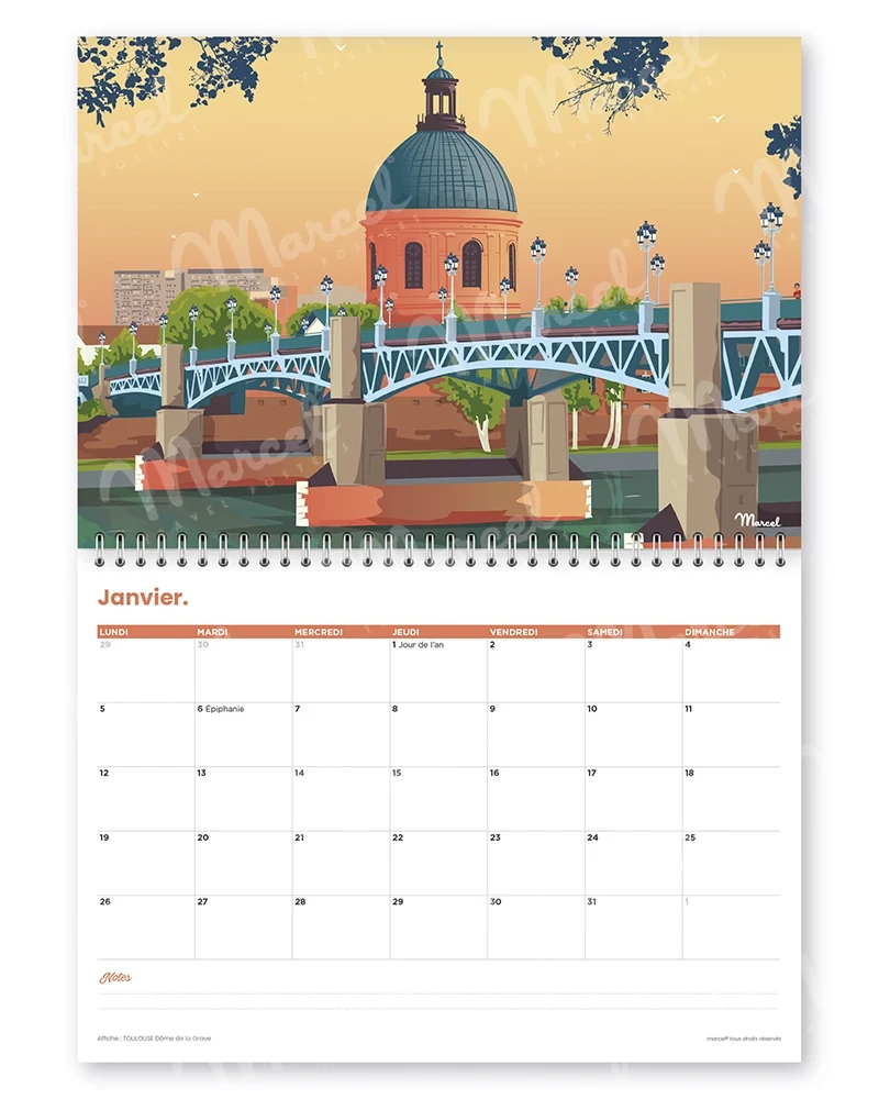 Calendrier 2026 "TOULOUSE"
