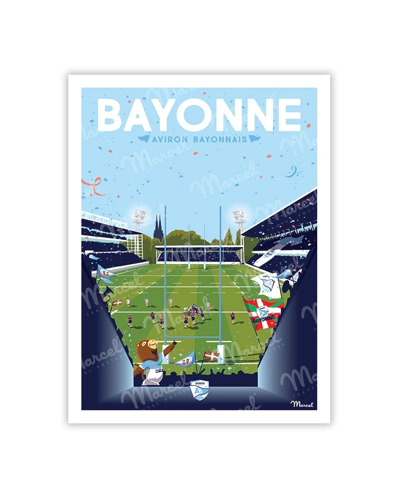 Carte Postale RUGBY Marcel x Aviron Bayonnais