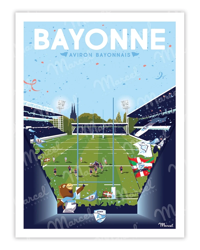 Affiche Officielle RUGBY Marcel x Aviron Bayonnais