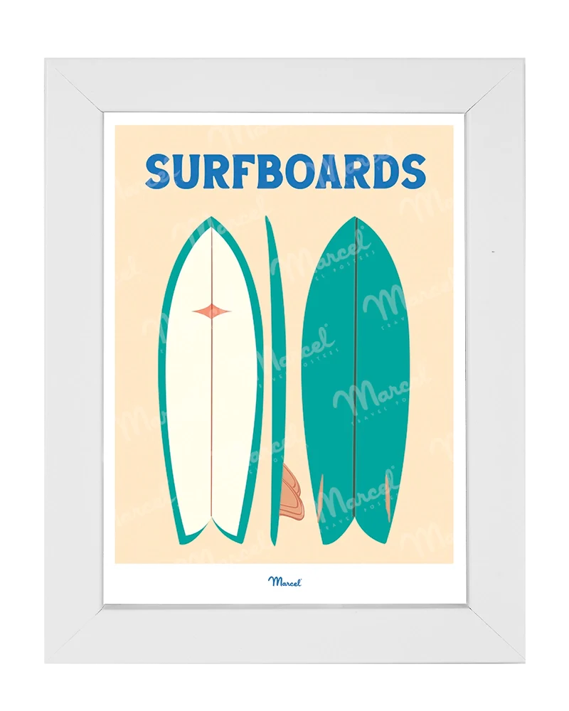 Carte postale Travel Color "Surfboards verts"