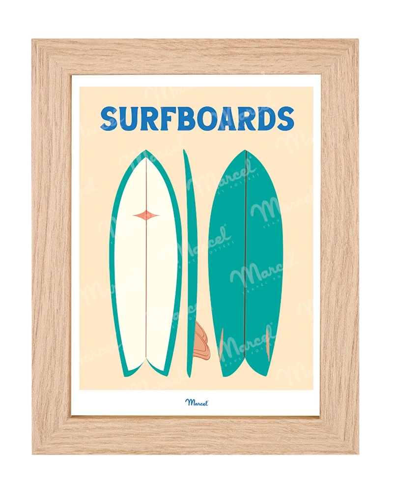 Carte postale Travel Color "Surfboards verts"