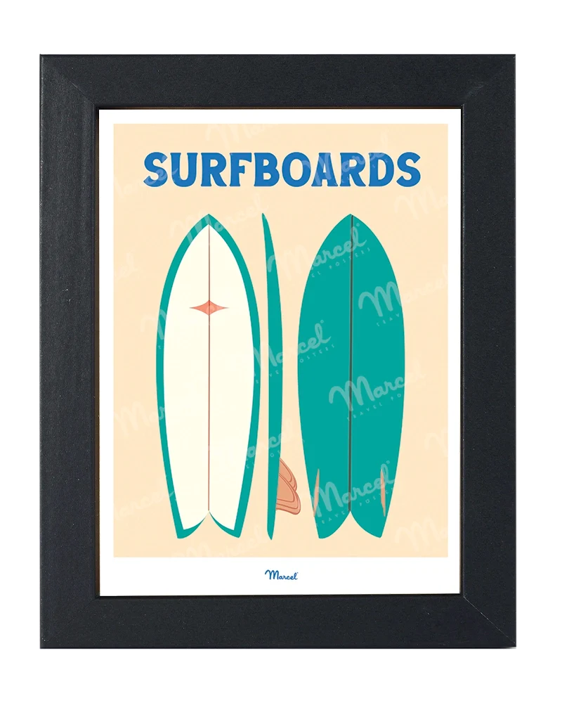 Carte postale Travel Color "Surfboards verts"