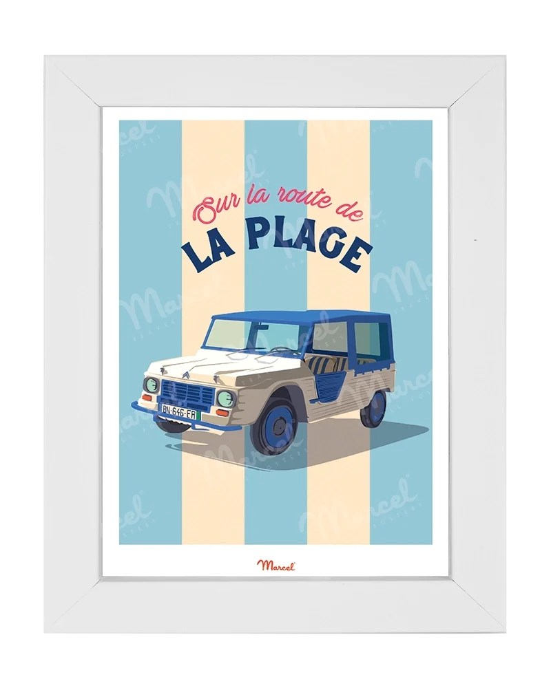 Carte postale Travel Color "Sur la route de la Plage Méhari"