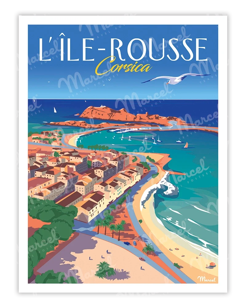 Affiche CORSE "L'Île Rousse"
