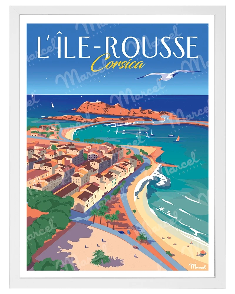 Affiche CORSE "L'Île Rousse"