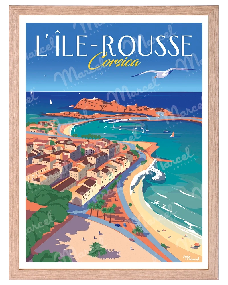 Affiche CORSE "L'Île Rousse"